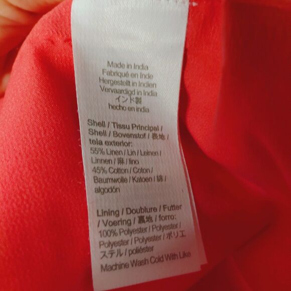 J. Crew Women's  Scalloped Linen Blend Shift Dress Guava Pink Size 8 - Picture 5 of 7